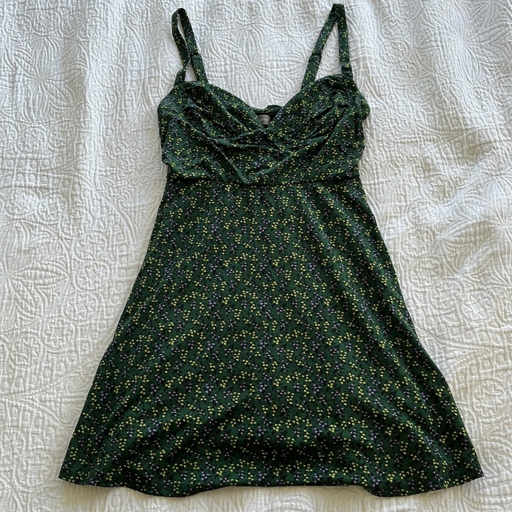 Green Floral Print Dress | Urban Outfitters